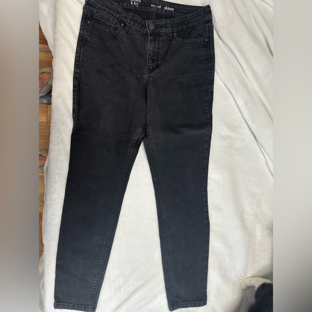 Crown Women's Dark Black Skinny Jeans